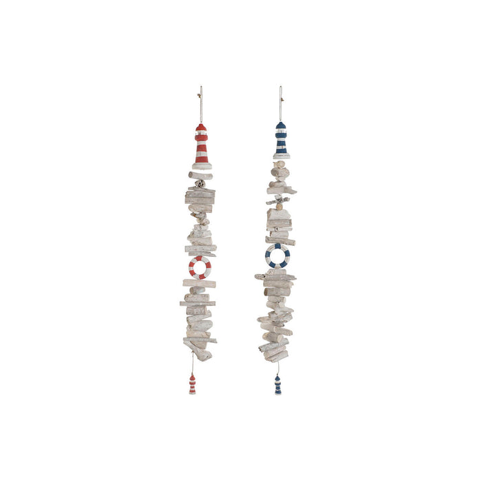 Hanging decoration Home ESPRIT Blue White Red Headlight 12 x 4 x 100 cm (2 Units)