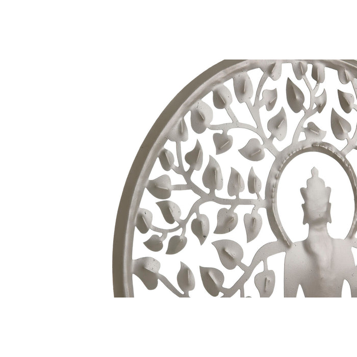 Hanging decoration Home ESPRIT Blue White Grey Pink Iron Tree Buddha Oriental 33 x 1 x 77 cm (4 Units)