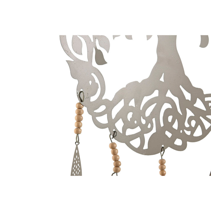 Hanging decoration Home ESPRIT Blue White Grey Pink Iron Tree 33 x 1 x 77 cm (4 Units)