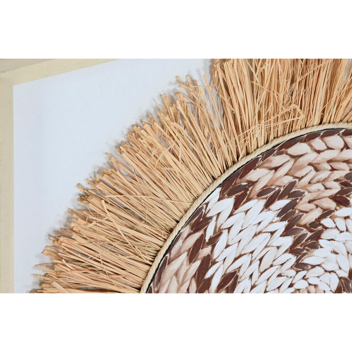 Canvas Home ESPRIT White Natural Boho 60 x 3 x 60 cm (2 Units)