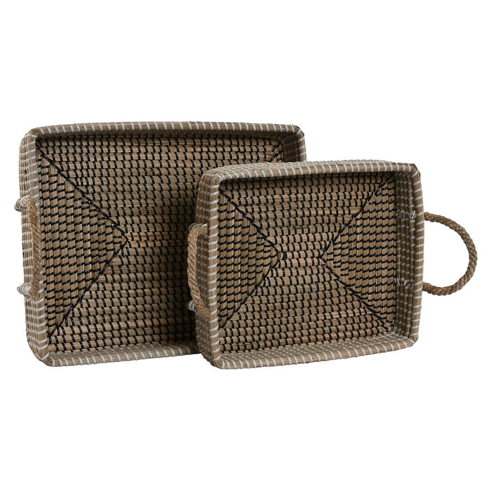 Basket set Home ESPRIT Natural Fibre Natural Urban 41 x 32 x 16 cm