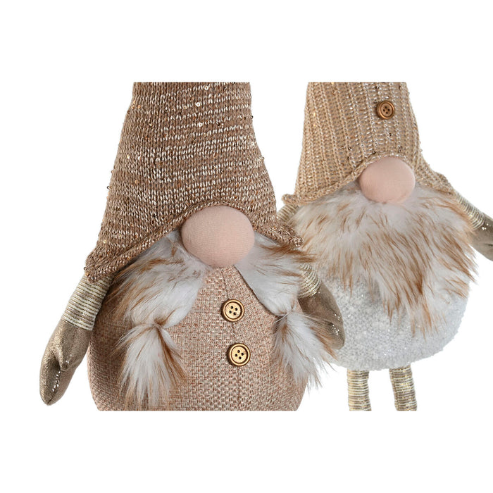 Christmas bauble Home ESPRIT White Beige Gnome 30 x 20 x 58 cm (2 Units)