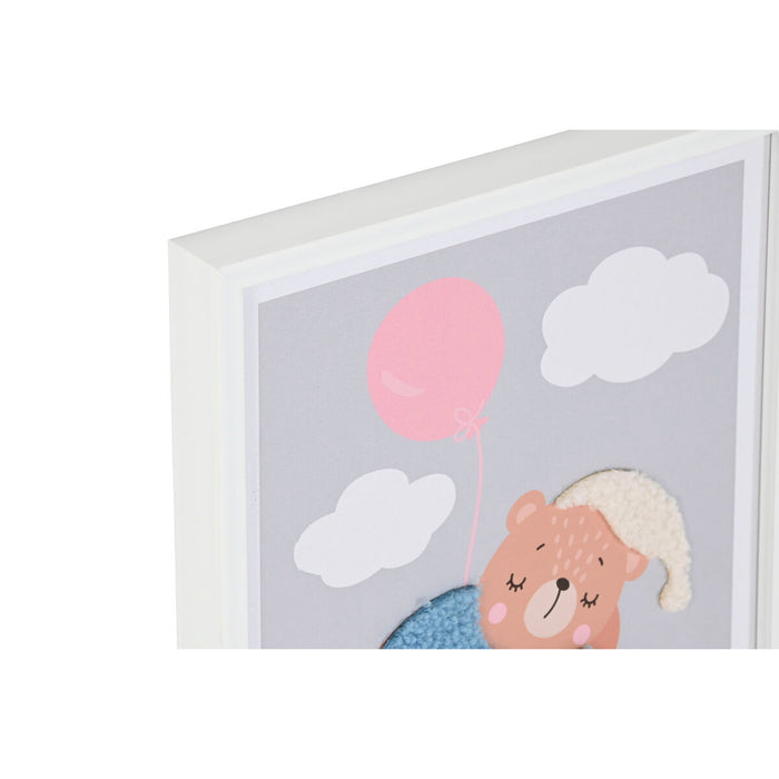 Painting Home ESPRIT Yellow Grey Children's 30 x 1,8 x 40 cm (4 Units)