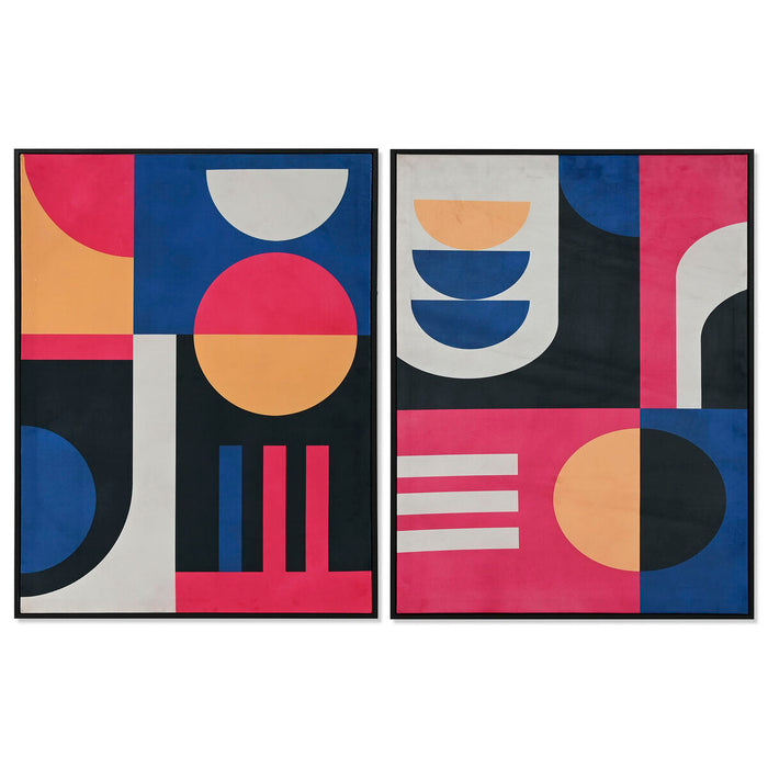 Canvas Home ESPRIT Velvet Canvas 63 x 3 x 83 cm