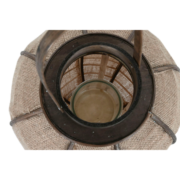Candleholder Home ESPRIT Natural Jute Bamboo 31,5 x 31,5 x 53 cm