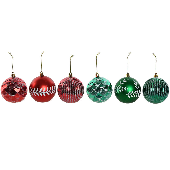 Christmas Baubles Home ESPRIT Red Green PVC 16 x 16 x 24 cm (2 Units)
