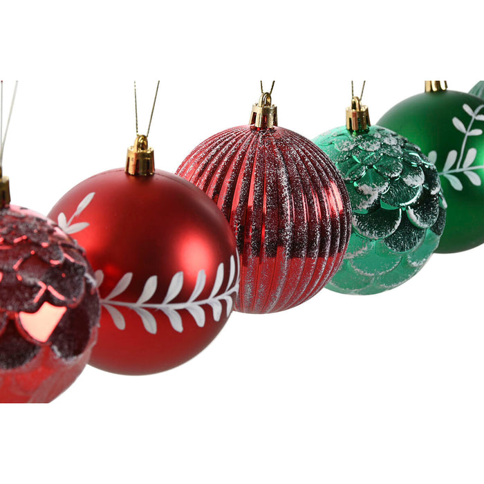 Christmas Baubles Home ESPRIT Red Green PVC 16 x 16 x 24 cm (2 Units)