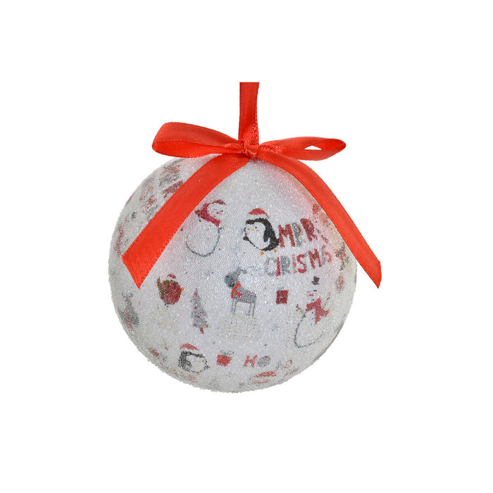 Christmas Baubles Home ESPRIT White Red PVC (7 Units)