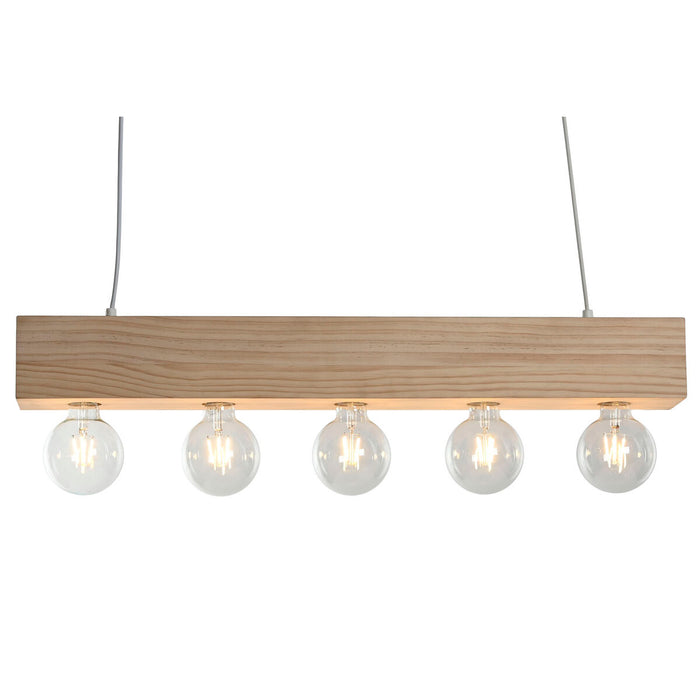 Ceiling Light Home ESPRIT White Black Light brown Wood 50 W 80 x 10 x 30 cm