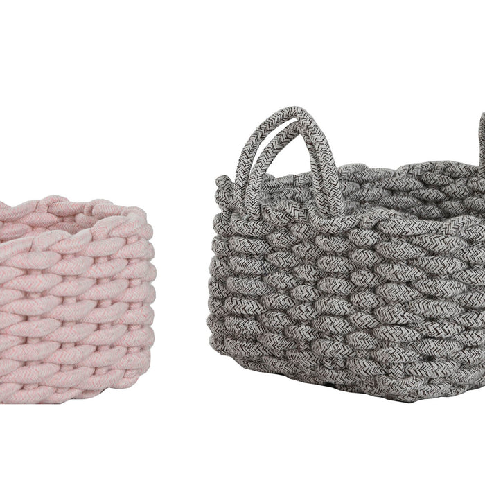 Basket set Home ESPRIT Rope 32 x 25 x 15 cm