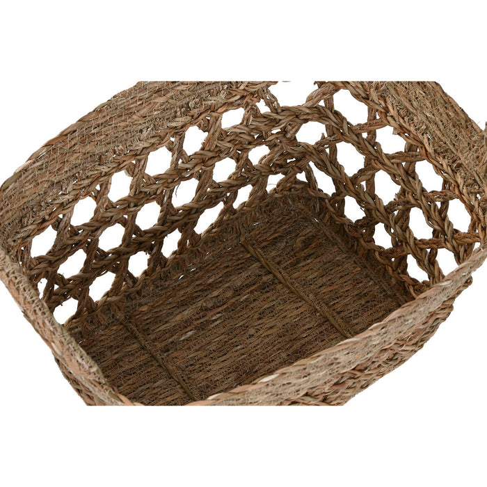 Basket set Home ESPRIT Seagrass Tropical 45 x 35 x 35 cm