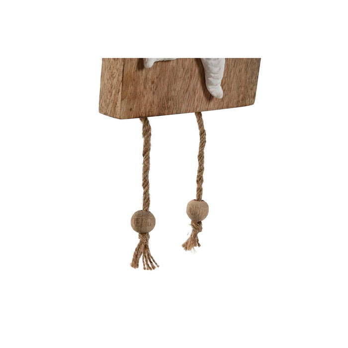 Hanging decoration Home ESPRIT White Natural Mediterranean 15,5 x 4 x 80 cm (2 Units)