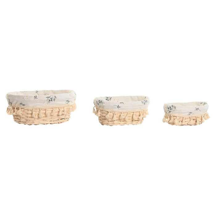 Basket set Home ESPRIT wicker 29 x 22 x 12 cm