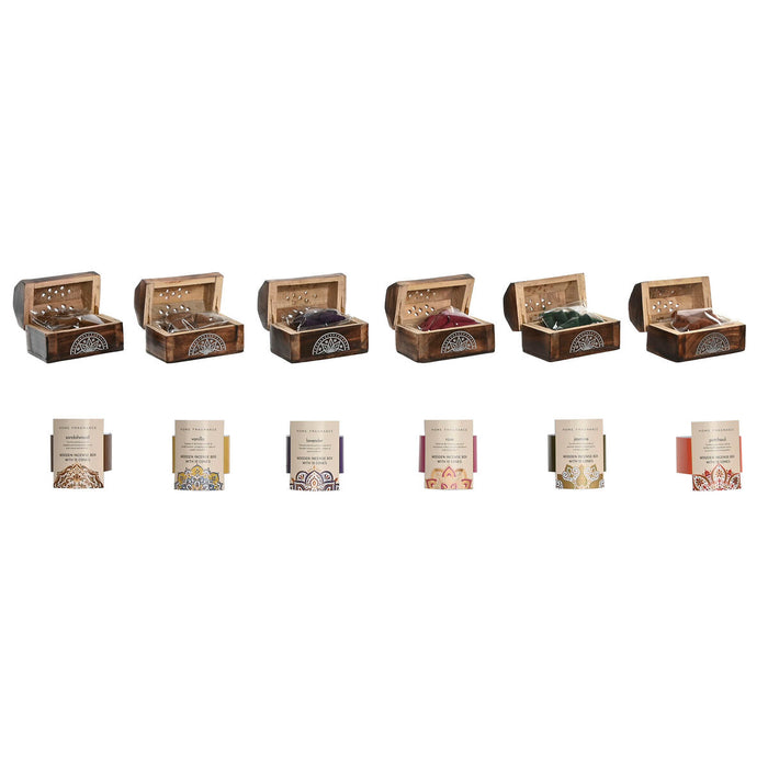 Essential oil burner Home ESPRIT Mango wood Mandala Indian Man 9,5 x 5,5 x 6 cm Incense (6 Units) (10 Units)