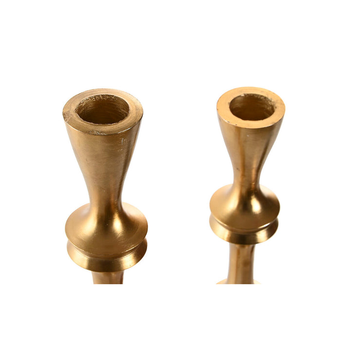 Candle Holder Home ESPRIT Golden Aluminium Modern 8 x 8 x 36 cm (2 Units)
