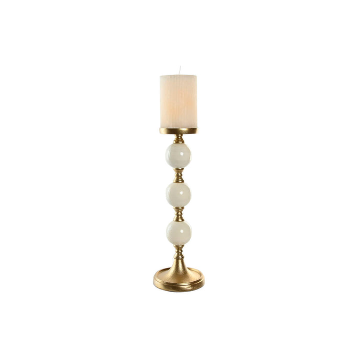 Candle Holder Home ESPRIT White Golden Aluminium Modern 15 x 15 x 43.5 cm