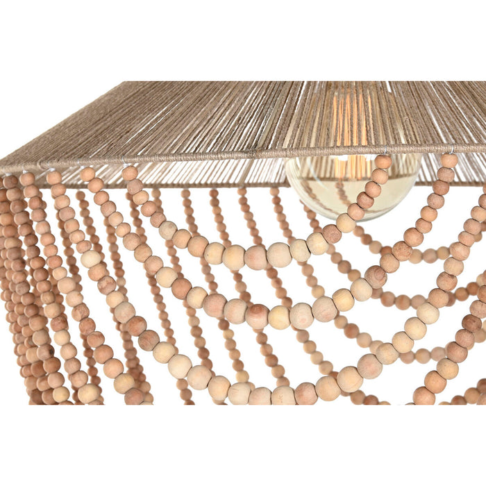 Ceiling Light Home ESPRIT Light brown Jute Wood 67 x 67 x 100 cm