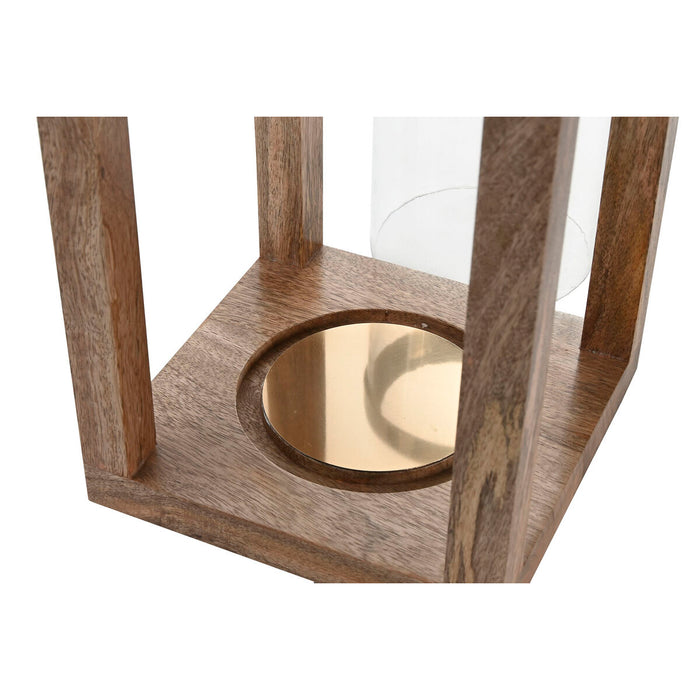 Candleholder Home ESPRIT Brown Steel Mango wood 25 x 25 x 54 cm