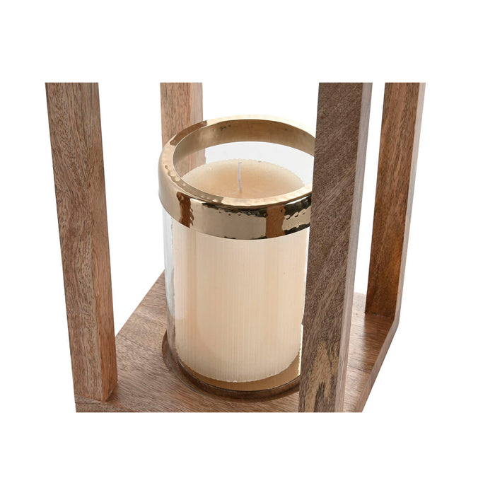 Candleholder Home ESPRIT Brown Steel Mango wood 25 x 25 x 54 cm