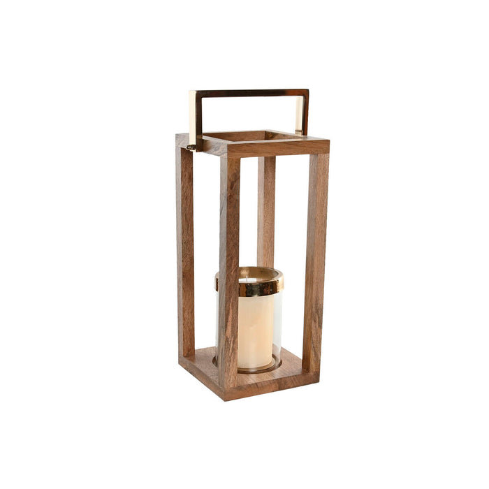 Candleholder Home ESPRIT Brown Steel Mango wood 25 x 25 x 54 cm