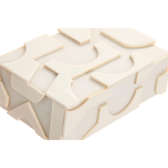 Jewelry box Home ESPRIT White Resin Bone 18 x 13 x 7,5 cm (2 Pieces)