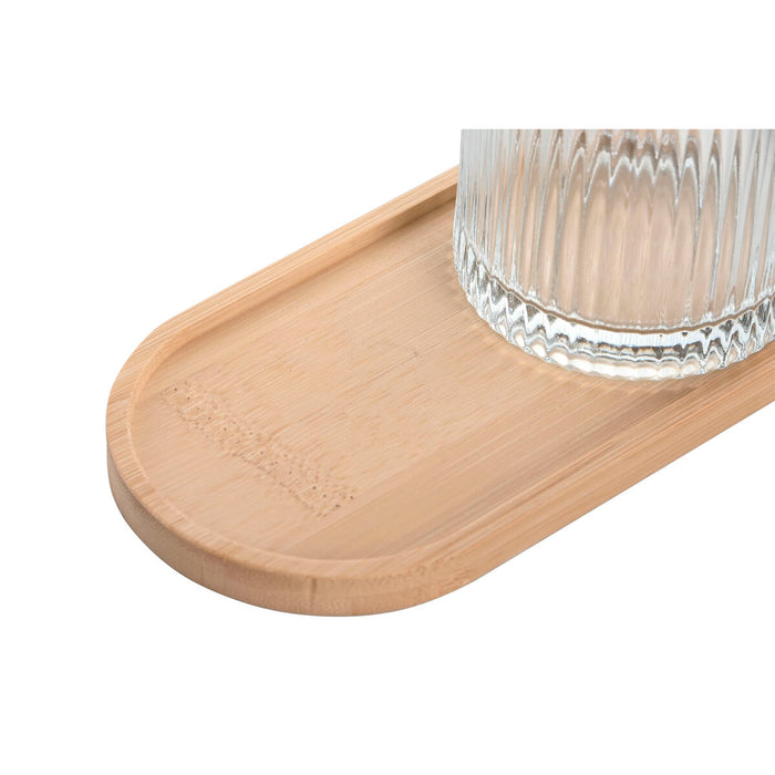 Bath Set Home ESPRIT Transparent Natural Bamboo Crystal Modern 3 Pieces