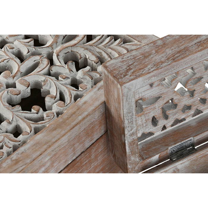 Jewelry box Home ESPRIT White Natural Mango wood (2 Pieces)