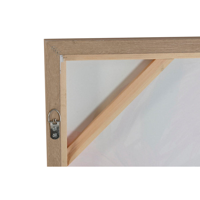 Canvas Home ESPRIT Yellow Blue Flowers Shabby Chic 100 x 4 x 100 cm (2 Units)