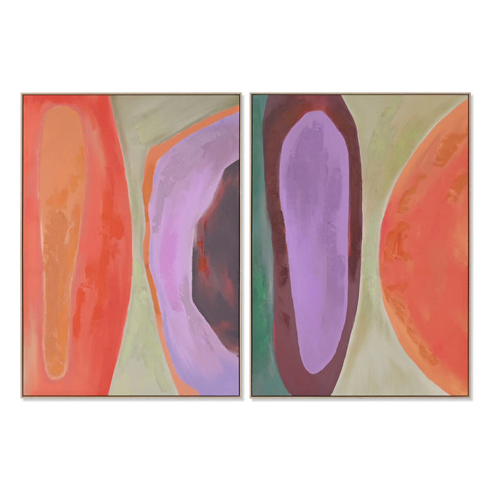 Canvas Home ESPRIT Orange Light mauve Modern Urban 100 x 4 x 140 cm (2 Units)