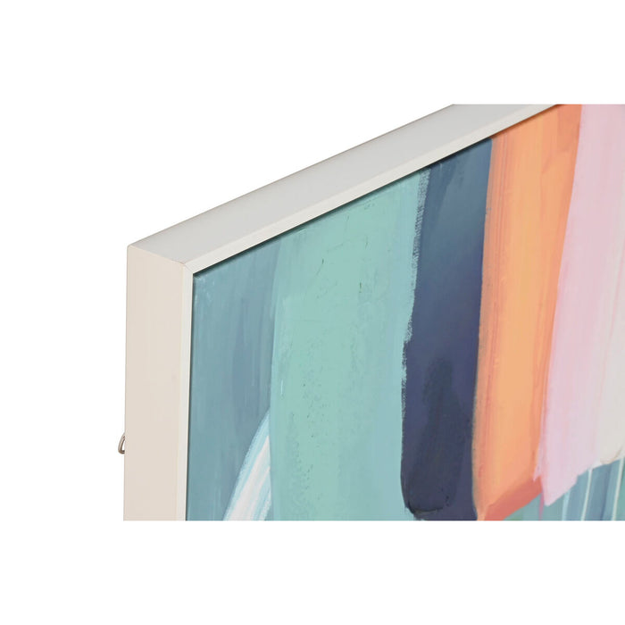 Canvas Home ESPRIT White Turquoise Abstract Urban 120 x 4 x 90 cm (2 Units)