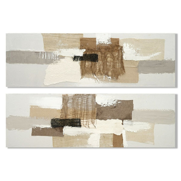 Canvas Home ESPRIT Brown Grey Abstract Urban 150 x 3 x 50 cm (2 Units)