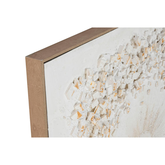 Canvas Home ESPRIT White Circles 102 x 4,5 x 102 cm (2 Units)