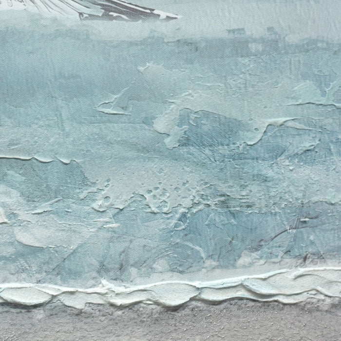 Canvas Home ESPRIT Blue White Mediterranean Seagull 140 x 3,7 x 70 cm (2 Units)