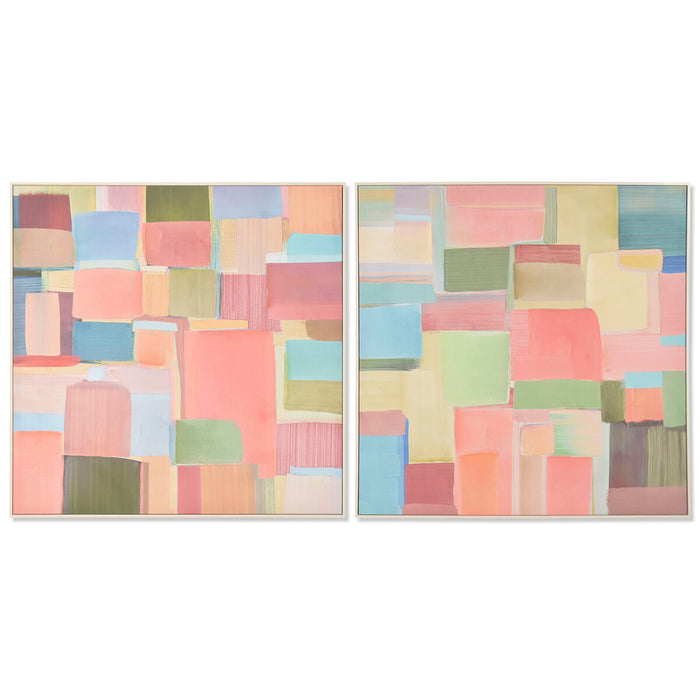 Canvas Home ESPRIT Abstract Urban 102,5 x 3,5 x 102,5 cm (2 Units)