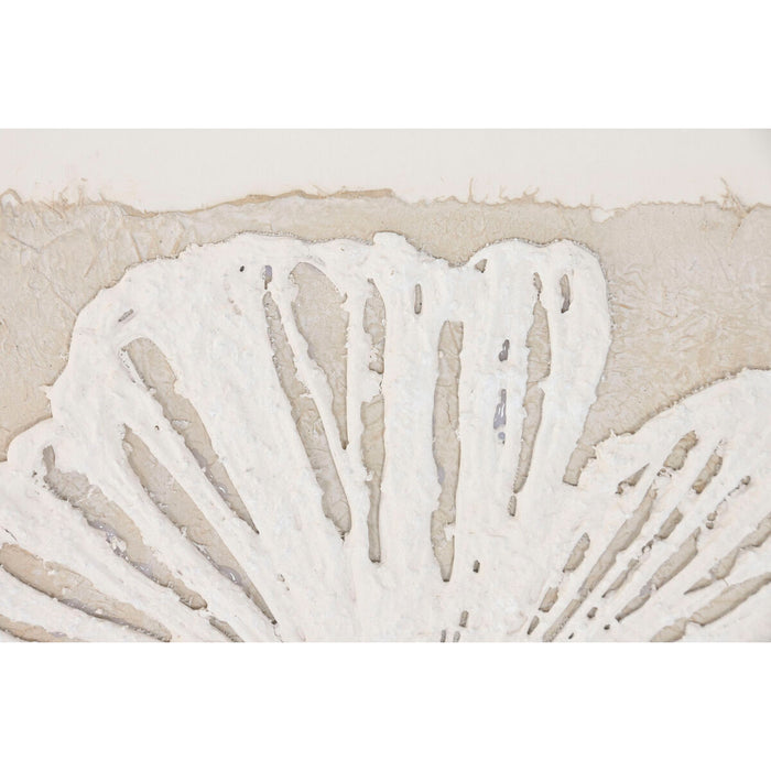 Canvas Home ESPRIT White Beige Leaf of a plant Cottage 62,5 X 3,5 X 62,5 CM (2 Units)