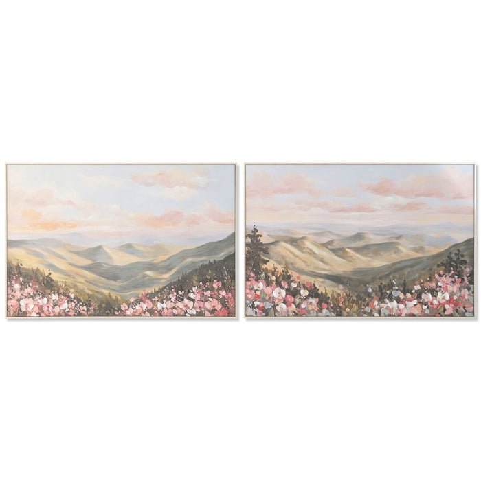 Canvas Home ESPRIT Blue Green Moutain 120 x 3,5 x 80 cm (2 Units)