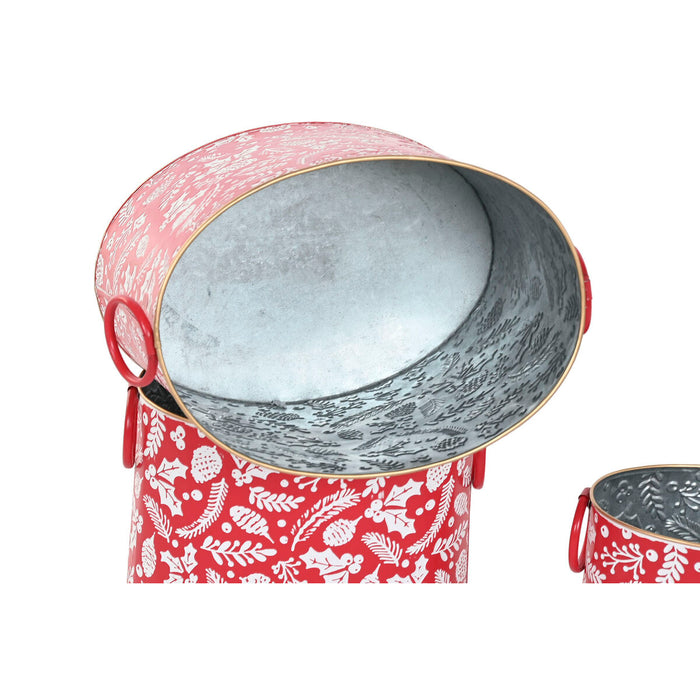 Christmas Decorations Set Home ESPRIT Red Green Christmas 28,5 x 19,5 x 24 cm (3 Pieces) (2 Units)