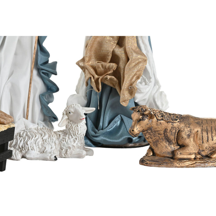 Christmas nativity set Home ESPRIT Blue White 20 x 15 x 30 cm (9 Pieces)
