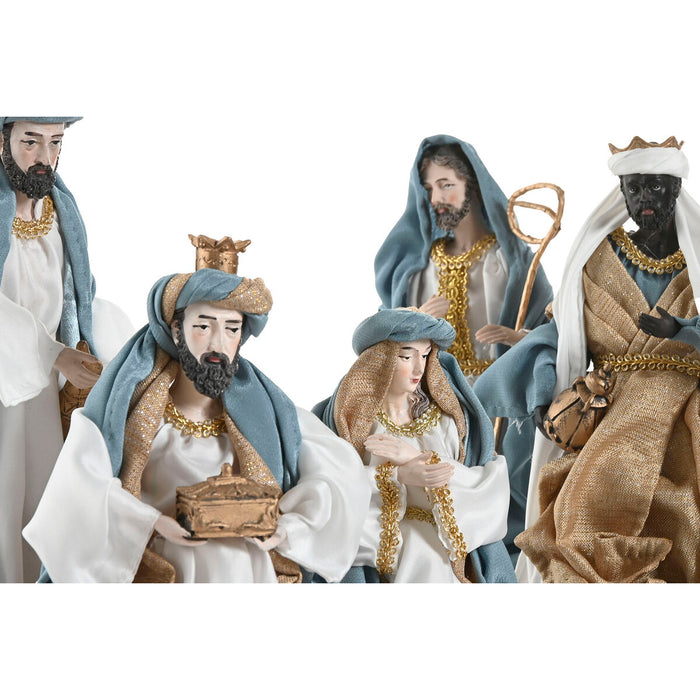 Christmas nativity set Home ESPRIT Blue White 20 x 15 x 30 cm (9 Pieces)