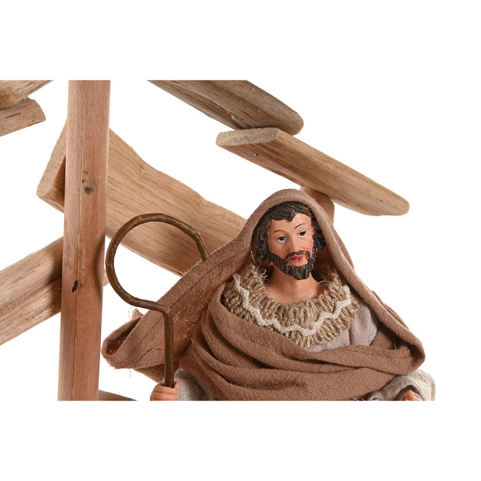 Christmas nativity set Home ESPRIT Brown Beige MDF Wood 30 x 15 x 30 cm