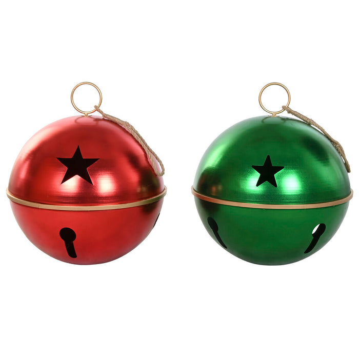 Christmas Bauble Home ESPRIT Red Green Golden Metal (2 Units)