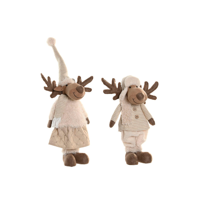 Christmas bauble Home ESPRIT White Beige 25 x 18 x 44 cm (2 Units)