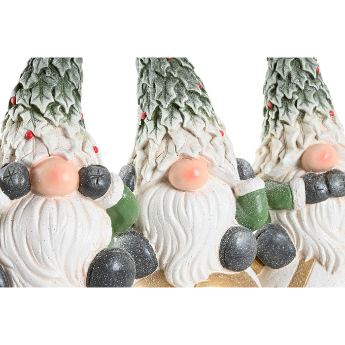 Christmas bauble Home ESPRIT White Green Golden Gnome 23 X 21,5 X 55 CM (3 Units)