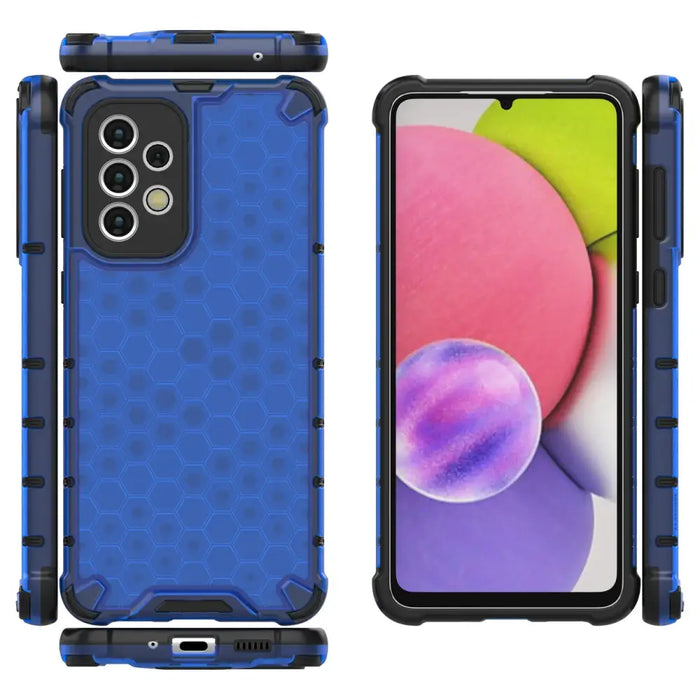Honeycomb case armored cover with a gel frame for Samsung Galaxy A33 5G blue - Cell phone cases and covers<<<HurtelXML