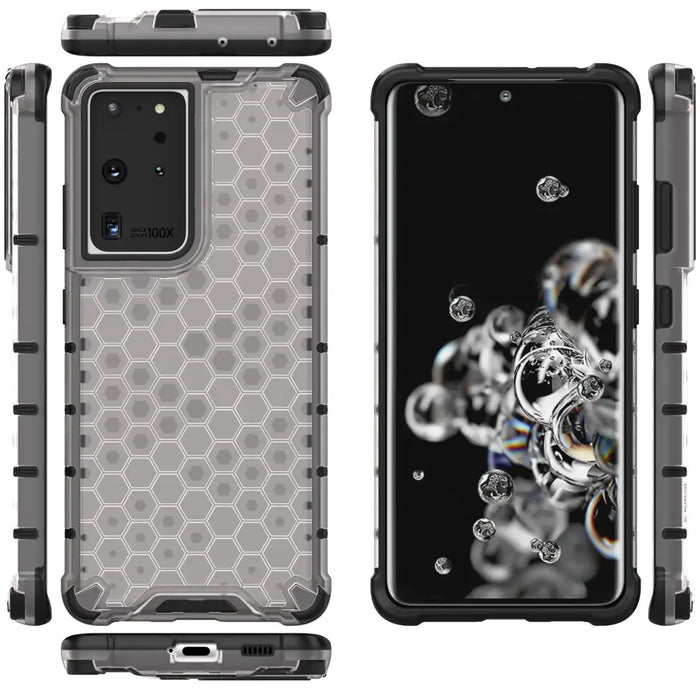 Honeycomb case armored cover with a gel frame for Samsung Galaxy S22 Ultra transparent - Cell phone cases