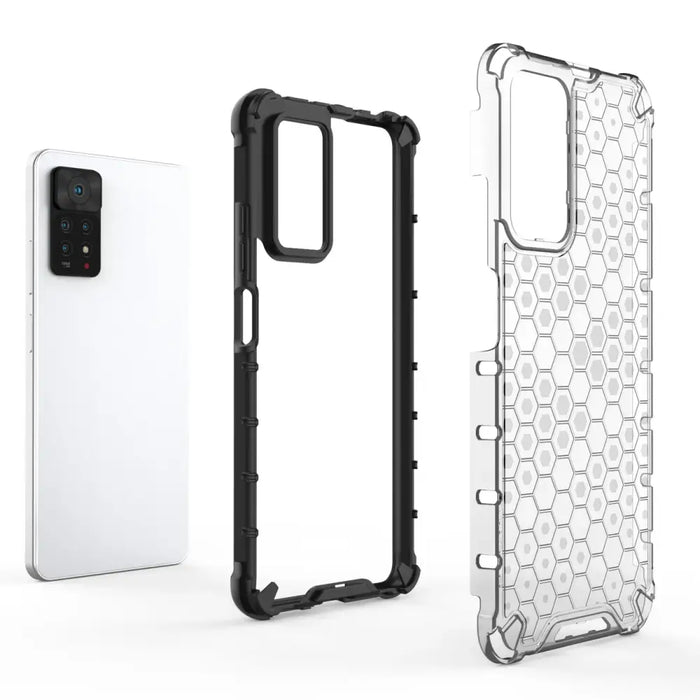 Honeycomb case armored cover with a gel frame for Xiaomi Redmi Note 11 Pro + 11 Pro black - Cell phone cases