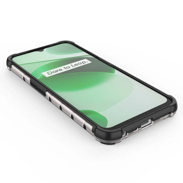 Honeycomb case armored cover with a gel frame Realme C35 transparent - Cell phone cases and covers<<<HurtelXML