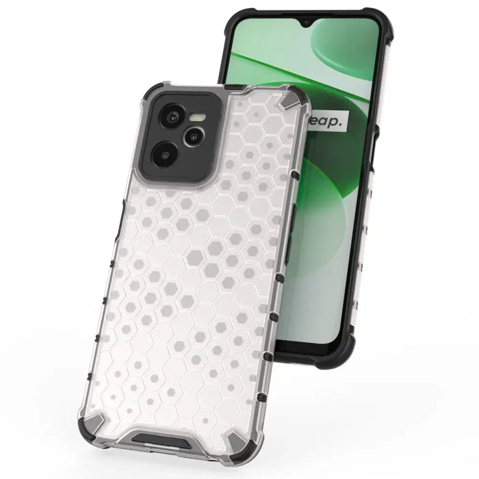 Honeycomb case armored cover with a gel frame Realme C35 transparent - Cell phone cases and covers<<<HurtelXML