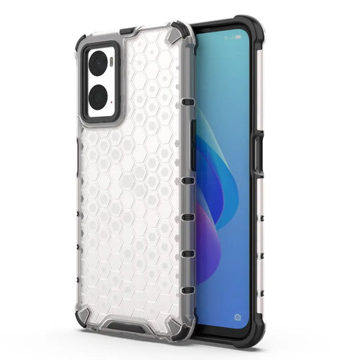 Honeycomb case armored cover with gel frame Oppo A76 / Oppo A36 / Realme 9i transparent - Cell phone cases