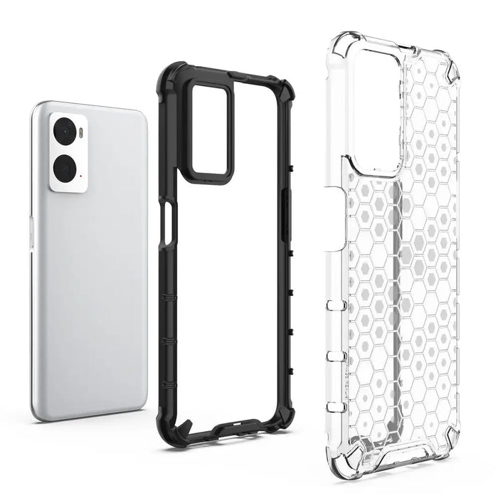 Honeycomb case armored cover with gel frame Oppo A76 / Oppo A36 / Realme 9i transparent - Cell phone cases